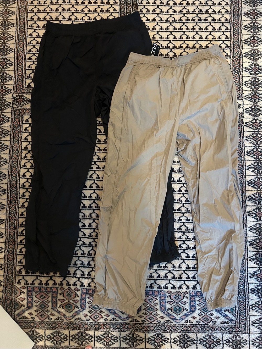 Elastic-Waist Jogger Pants  - Black & Khaki